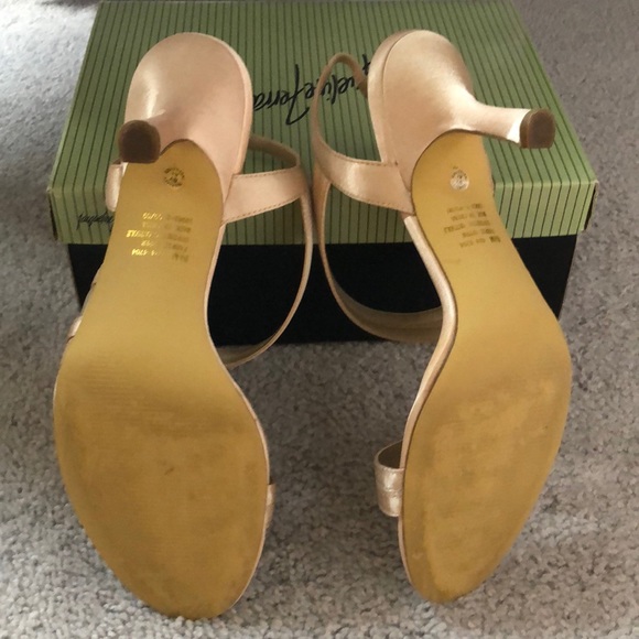 Metallic Gold/Tan Evening Heels - Picture 3 of 4